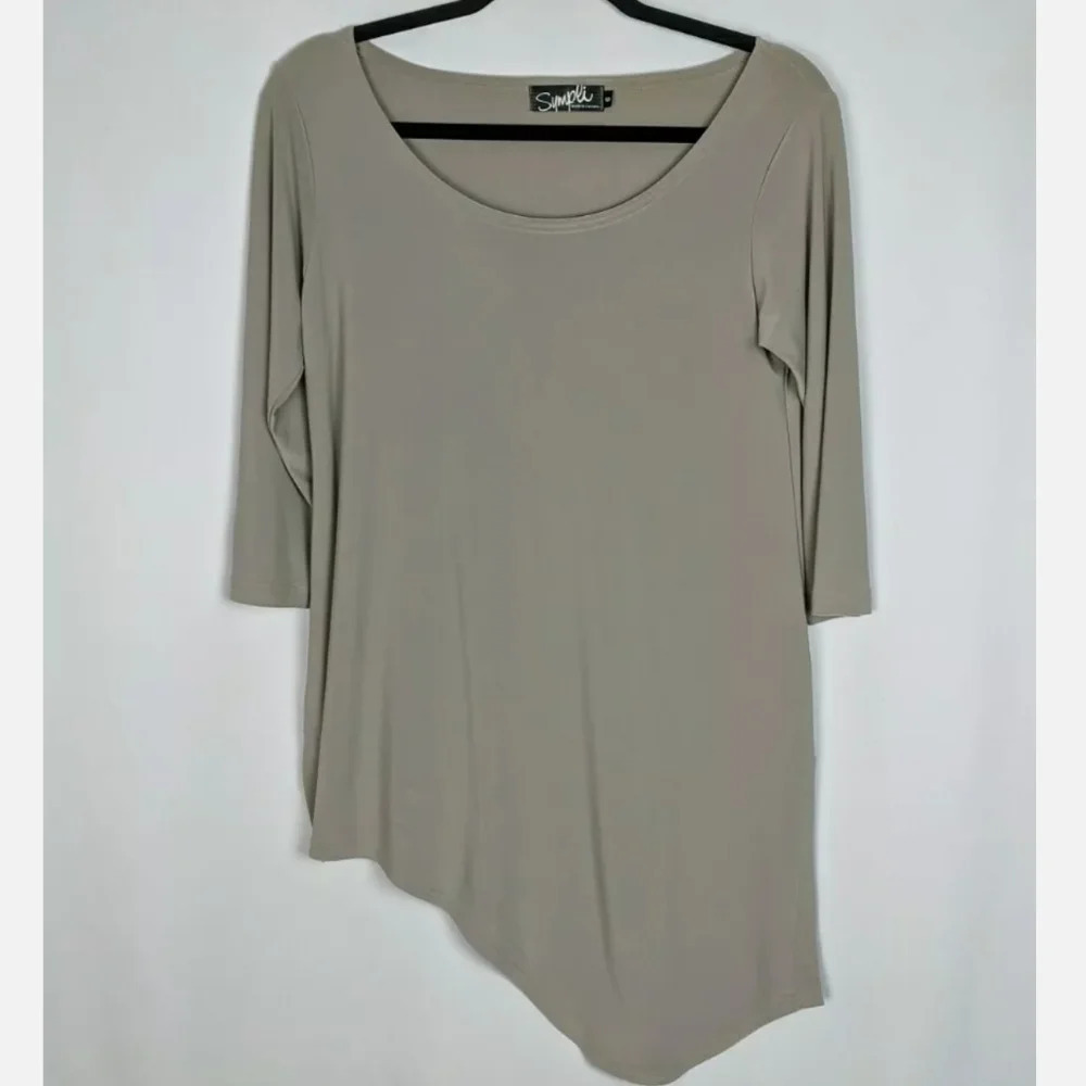Sympli Canada Asymmetrical Jersey Knit Tunic Top
